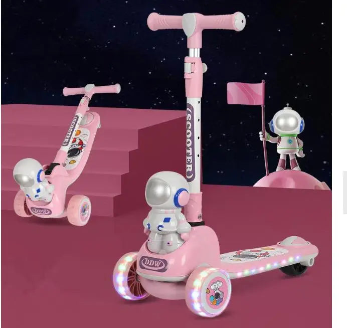 Adjustable Flexible Astronaut Scooter Kids Scooty With Light & Music