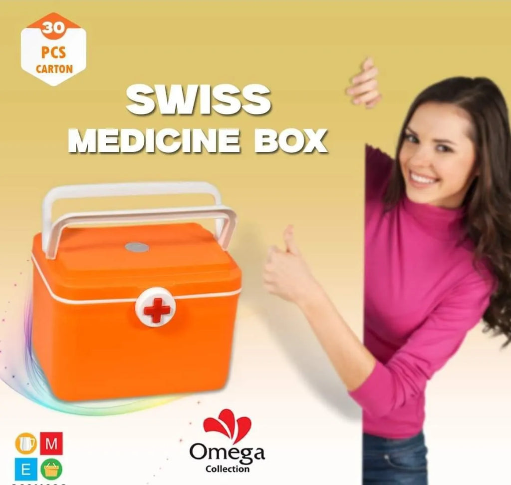 Large Swiss-Style Medical Storage Box – Organizer for First Aid Kits, Pills, and Health Supplies