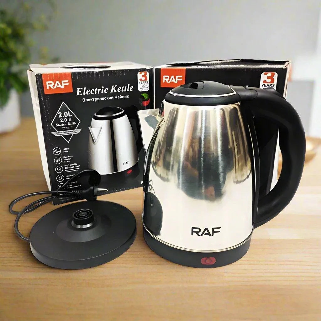 RAF Electric Kettle 2L Stainless Steel Black Handle