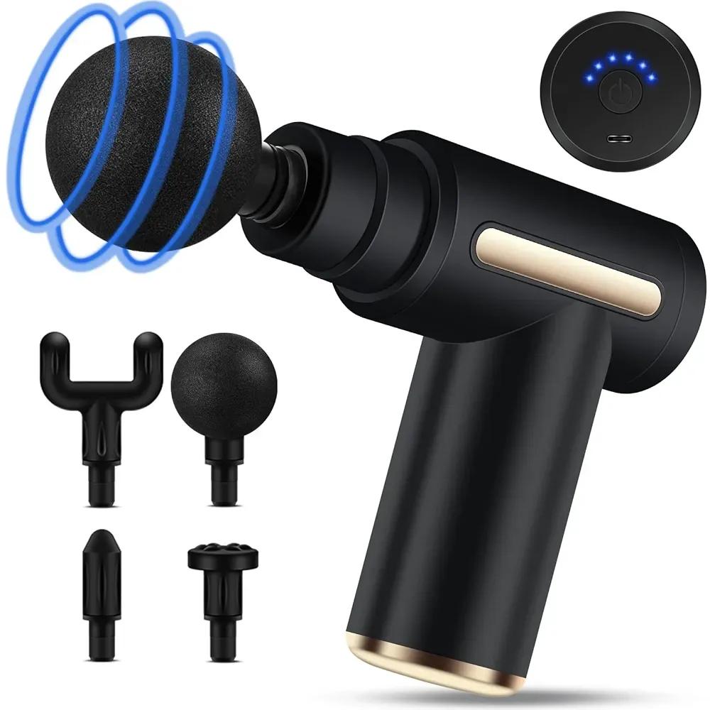 Wireless Massager Gun Black 4-Head ABS