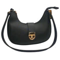 Crescent Leather Luxury Shoulder Bag for Women | Black