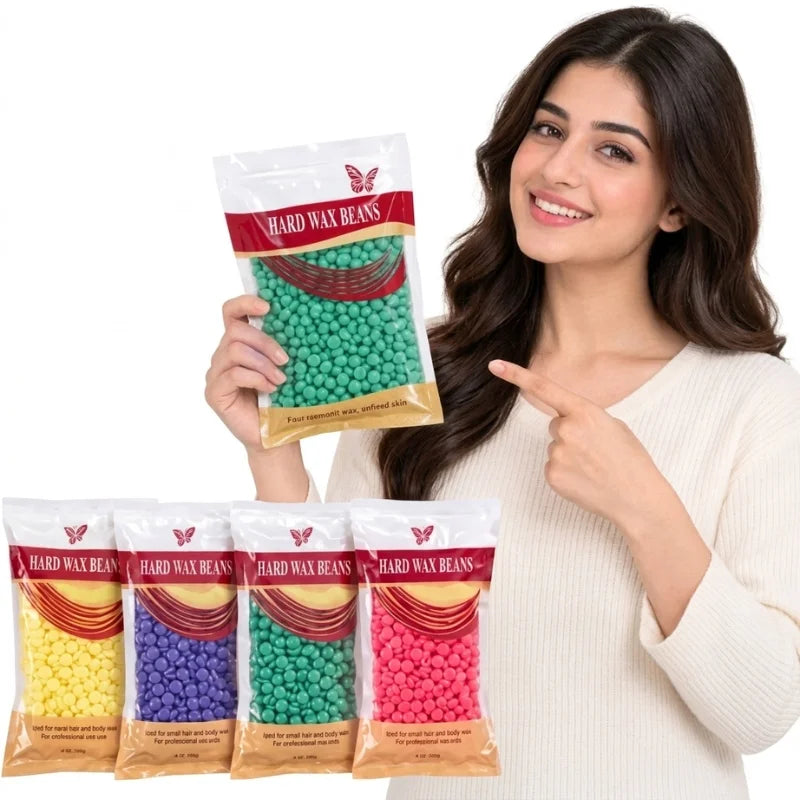 ہارڈ ویکس بینز | جسم اور چہرے کے بالوں کو درد کے بغیر ہٹانے والی ویکس بیڈز | رینڈم فلیور | 100 گرام