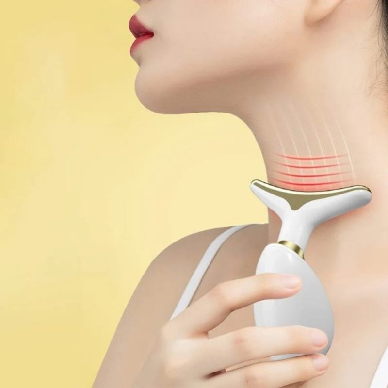 3-in-1 ریچارج ایبل فیس اینڈ نیک مساجر | ریڈ لائٹ تھراپی اور مائیکرو کرنٹ اینٹی رنکل ڈیوائس