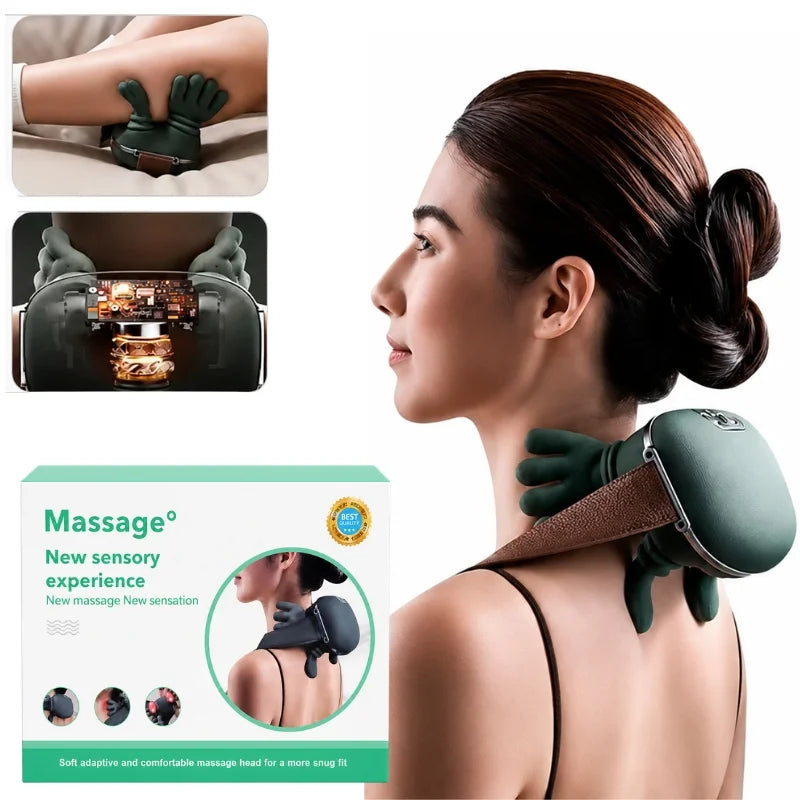 گردن اور کندھوں کا نیڈنگ مساجر | ماڈل BLD- 893 | وائرلیس شیاتسو ڈیپ نیڈنگ مساجر مع ہیٹ | گردن، کندھوں، کمر اور جسم کے سکون کے لیے
