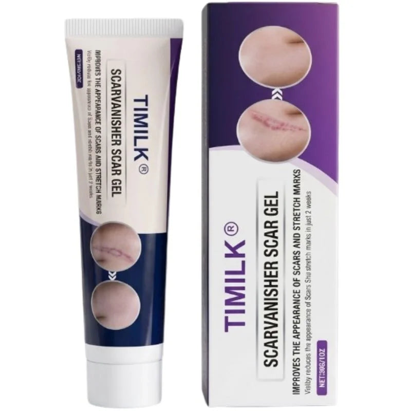 TIMILK Scarvanisher اسکار جیل 30 گرام | داغ دھبوں اور اسٹریچ مارکس کو ختم کرنے والی ایڈوانسڈ کریم | جلد کو ٹھیک کرنے والی تیزی سے جذب ہونے والی جیل