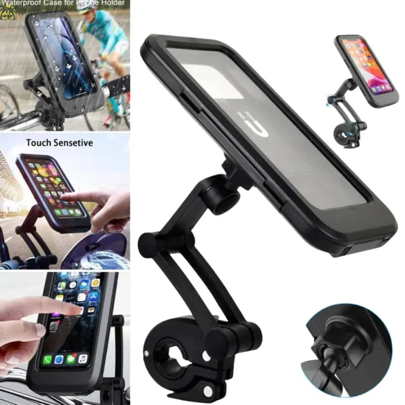واٹر پروف بائیک فون ہولڈر 360° روٹیشن | بائیسکل اور موٹرسائیکل کے لیے ہینڈل بار موبائل ماؤنٹ