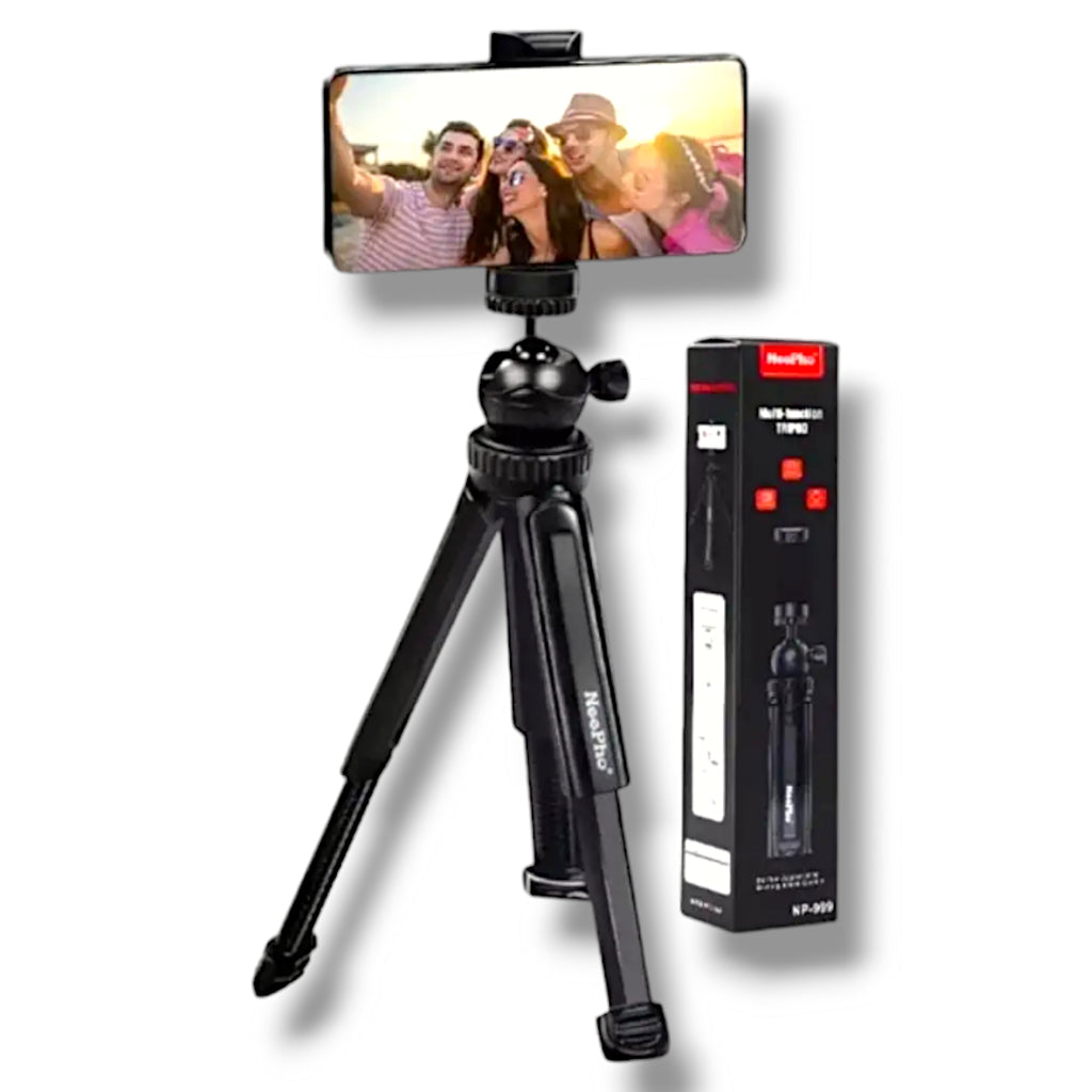 Nepho NP-999 2-in-1 ٹرائی پاڈ اور ایکسٹینڈ ایبل سیلفی اسٹک | ایڈجسٹ ایبل ہائٹ، یونیورسل اسمارٹ فون اور کیمرا ماؤنٹ | پورٹیبل فوٹوگرافی اسٹینڈ