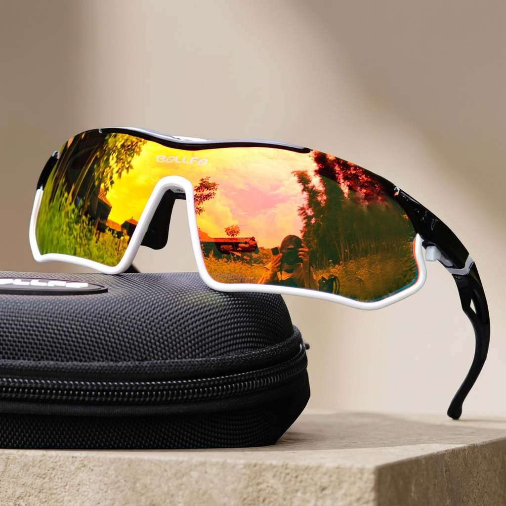 Bollfo Anti-UV Cycling Goggles for Men Women Sports Sunglasses
