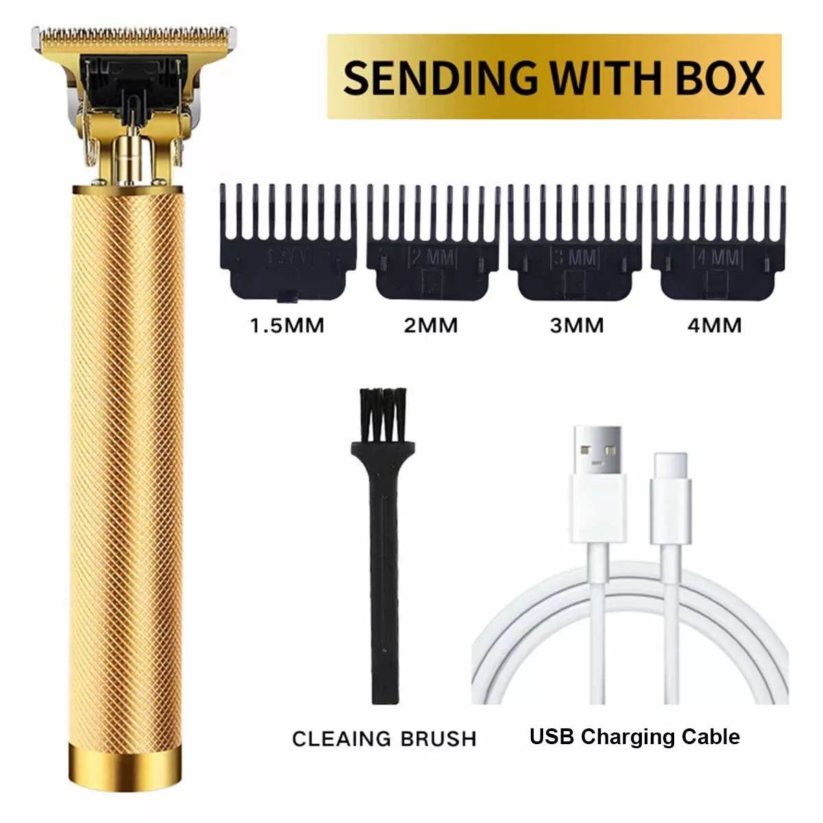 پروفیشنل T9 ہیئر اینڈ بیئرڈ ٹرمر | سیمی میٹل باڈی | ریچارج ایبل کورڈلیس پریسیژن کلپر